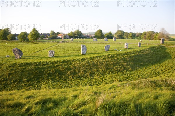 Neolithic stone circle and henge at Avebury, Wiltshire, England, UK