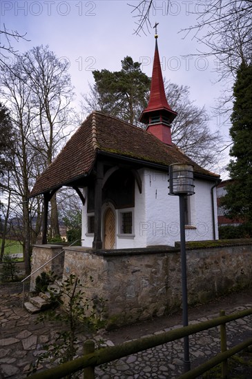 Tell's Chapel Hohle Gasse, artificial hollow path between Immensee and Küssnacht am Rigi SZ, drama