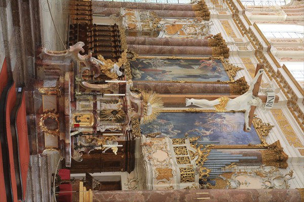 Interior of the Cistercian Abbey Church Fürstenfeld in Fürstenfeldbruck, Upper Bavaria, Bavaria,