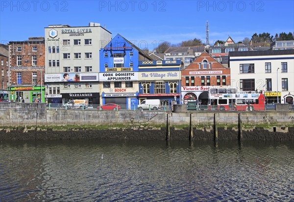 Colourful buildings on Patricks Quay, River Lee, City of Cork, County Cork, Ireland, Irish