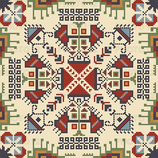 Traditional Bulgarian embroidery vector pattern
