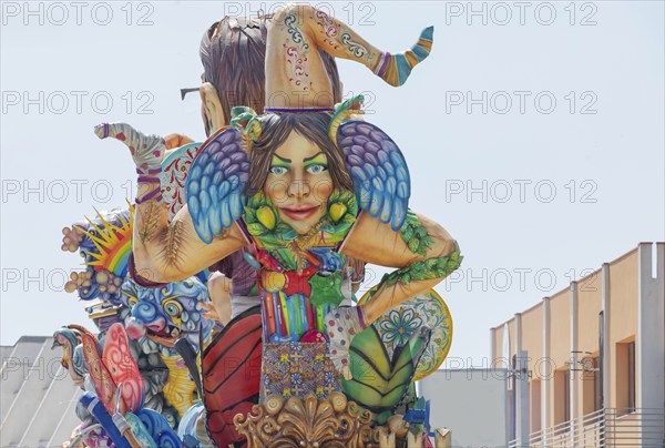 Carnival floats, Sciacca, Agrigento district, Sicily, Italy, Europe