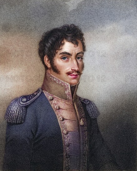 Simon Bolivar, also known as the Liberator, 1783-1830, Venezuelan soldier and statesman, President
