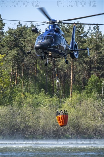 Forest fire in the German-Dutch border region near Niederkrüchten-Elmpt, in a nature reserve,