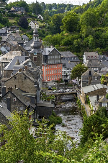 The town of Monschau, in the Eifel, on the river Rur, the Red House, North Rhine-Westphalia,