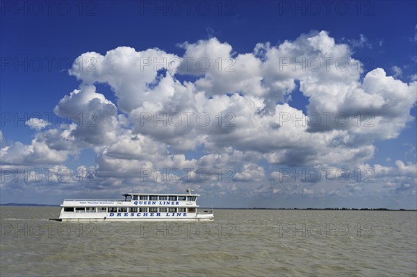 Bicycle ferry on Lake Neusiedl, Illmitz, Seewinkel National Park, Burgenland, Austria, Europe