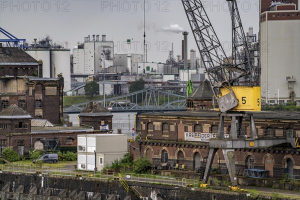 Krefeld Rhine harbour, inland port, 4th largest public port in North Rhine-Westphalia, trimodal