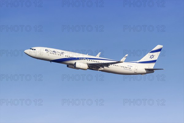 An El Al Boeing 737-900ER aircraft with the registration 4X-EHI at the airport in Munich, Germany,