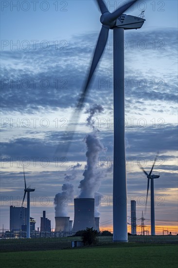 Lignite-fired power plant, RWE Power AG Niederaußem power plant, wind power plants, 2 units were