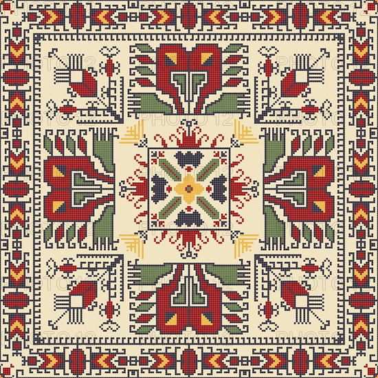 Traditional Bulgarian embroidery vector pattern