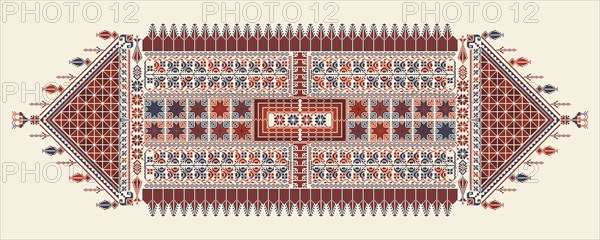 Tatreez, decorative Palestinian embroidery symbol