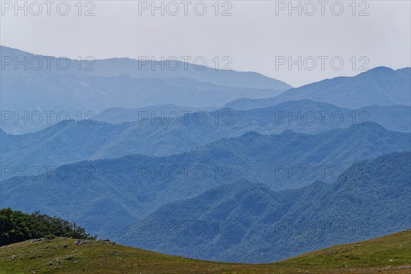 Mountain landscape in the Umbrian-Marche Apennines around Monte Vettore and the Monti Sibillini