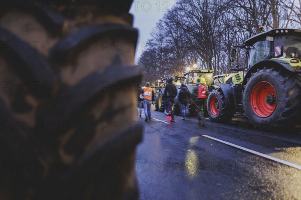 Road blockades in the centre of Berlin, taken as part of the farmers' protests in Berlin, 15.01
