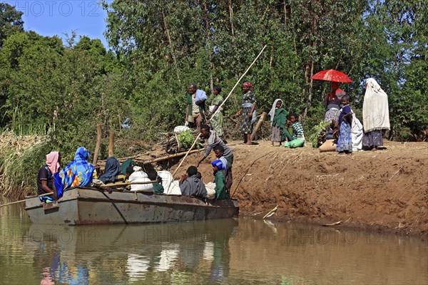 Ahamra region, at the boat landing stage to the waterfalls of the Blue Nile, in the highlands of