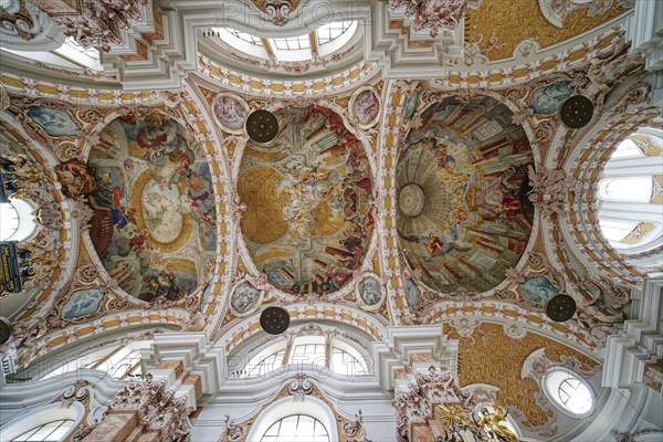 Ceiling frescoes, St Jakob's Cathedral, Innsbruck Cathedral, cathedral, interior, Innsbruck, Tyrol,