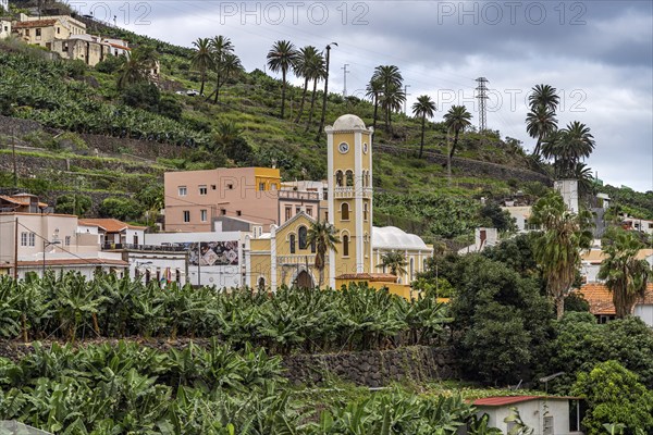 The church of Nuestra Señora de la Encarnación in Hermigua, La Gomera, Canary Islands, Spain,