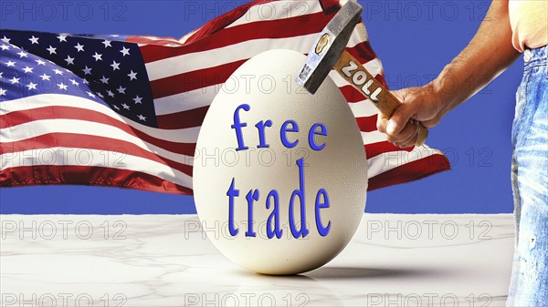 Symbolic image, free trade, USA, Donald Trump, threat of tariffs, multilateral negotiation, EU