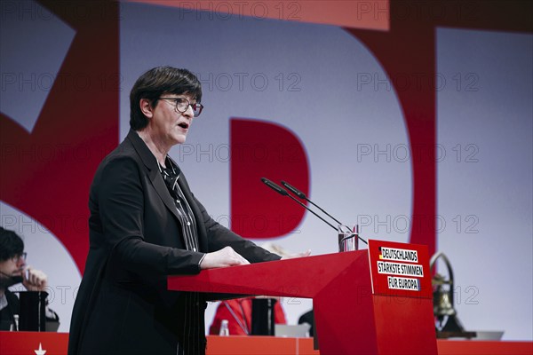 Saskia Esken, Federal Chairwoman of the SPD, recorded at the European Delegates' Conference of the