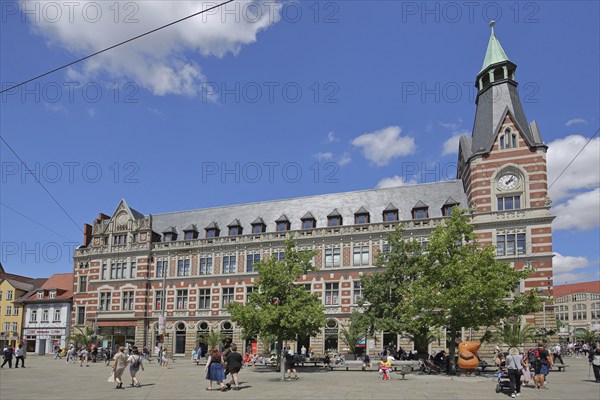 Historic main post office built in 1882, pedestrian, pedestrian zone, Anger, Erfurt, Thuringia,