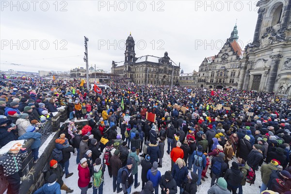 Several thousand people protested on Sunday in Dresden and elsewhere, against the AfD and in favour
