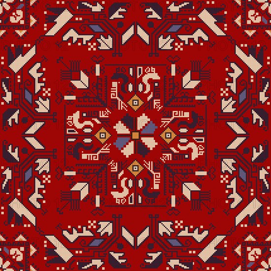 Traditional Bulgarian embroidery vector pattern