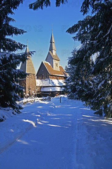 Lower Saxony, Harz, Hahnenklee, Stabholzkirche, Hamburg, Hamburg, Federal Republic of Germany