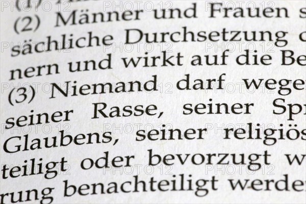 German Basic Law Article 3, close-up