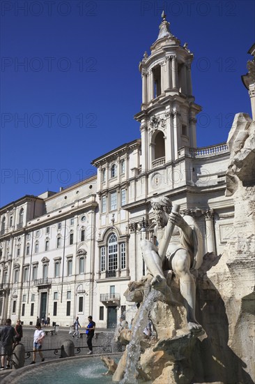 River God of the Ganges at the Fountain of the Four Rivers, Fontana dei Quattro Fiumi, Church of