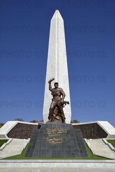 Obelisk on the Heldenacker or National Heroes' Acre, war memorial of the Republic of Namibia, near