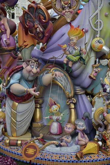 Falla figures at the Fallas festival, Valencia, Spain, Europe
