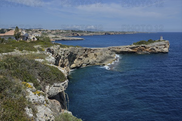 Rocky coast, near Porto Cristo, Morro de Sa Carabassa, Majorca, Balearic Islands, Spain, Europe
