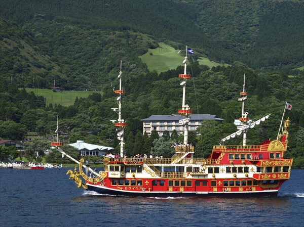 Excursion ship, Lake Ashinoko, near Hakone, Japan, Asia