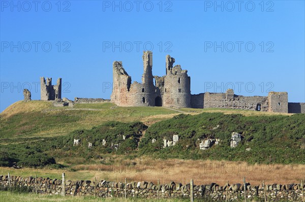 Dunstanburgh castle, Northumberland national park, England, United Kingdom, Europe