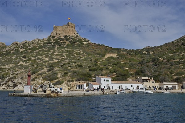 Harbour and Castle of Cabrera, Parque Nacional de Cabrera, Cabrera National Park, Cabrera