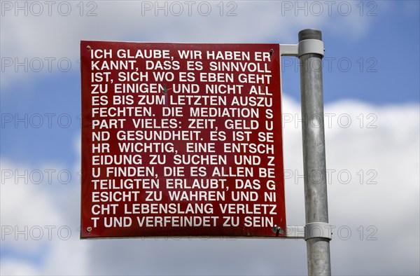 Sign, Square of the Fundamental Rights, Karlsruhe, Baden-Württemberg, Germany, Europe