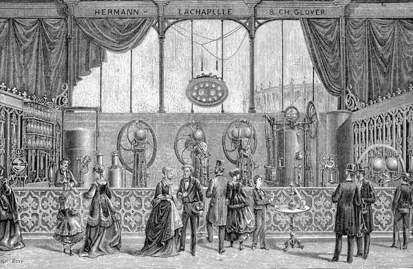 International Exhibition in Le Havre 1868, water bubbling apparatus, gas water apparatus, automatic