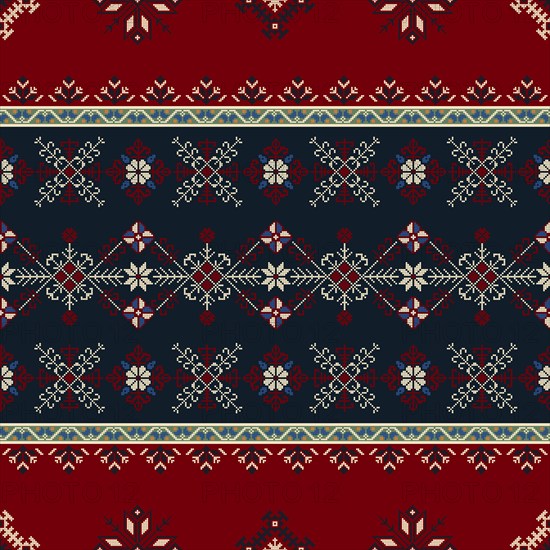 Traditional Latvian embroidery seamless pattern, vector illustration