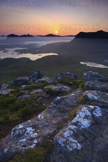 View of Suilven and Cul Mor, Sutherland, Scotland, Great Britain