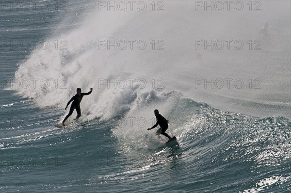 Fuerteventura, Canary Island, Surfers at Playa del Castillo in El Cotillo, Spain, Europe