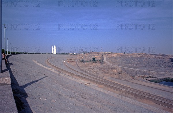 Dam, High Dam, Reservoir, Lake Nasser, Aswan, Nile Valley, Egypt, September 1989, vintage, retro,