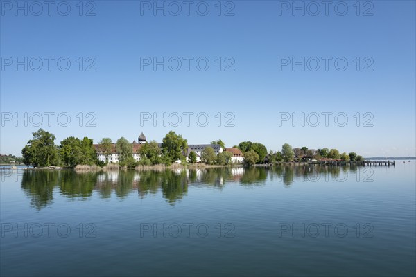 View of the Fraueninsel, Chiemsee, Bavaria, Germany, Europe