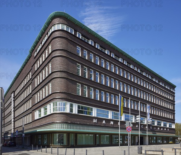 Hans-Sachs-Haus town hall by architect Alfred fisherman in the brick expressionist style in