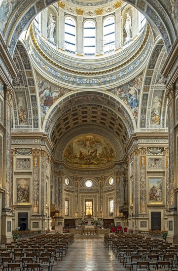 Interior of Basilica of Sant'Andrea, Mantua, Mantova, Italy, Europe