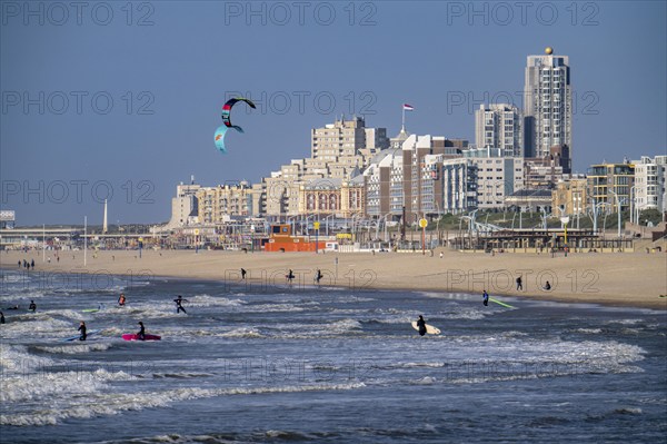 View of the skyline of Scheveningen, which belongs to the city of The Hague and is the largest