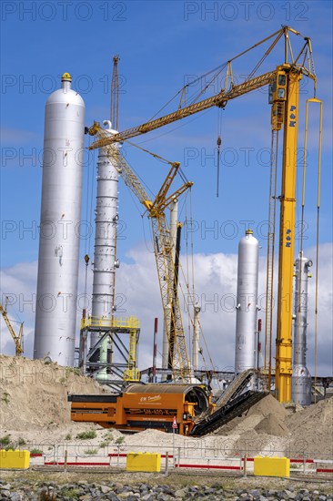 New building, construction site, of a bio-refinery of the Finnish oil company Neste, here, among