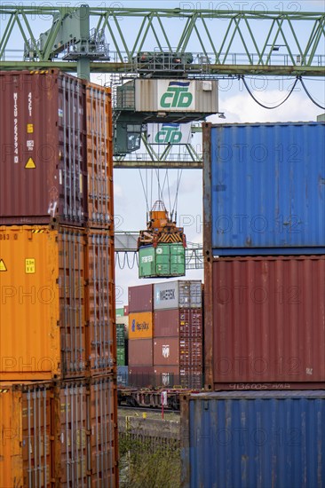 Port of Dortmund, Container Terminal Dortmund CTD, trimodal terminal, transport by rail, road and