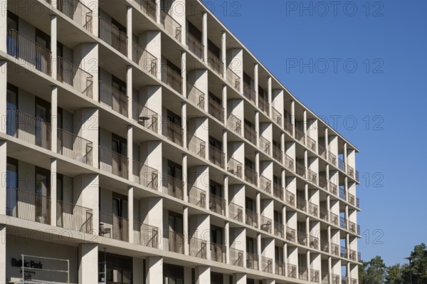Facade with balconies, apartment building, Baltic Park, Swinemünde, Usedom Island, Baltic Sea,