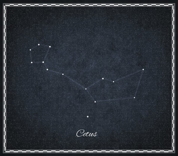 Cetus star constellation, Night sky, Cluster of stars, Deep space, Whale constellation