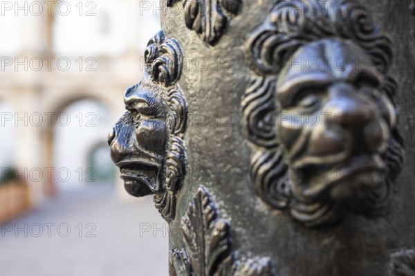 Lion's head, artistic forging, country house, Graz, Styria, Austria, Europe