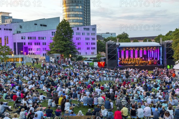 Open air concert in Essen's Stadtgarten Park, summer concert of the state government, North